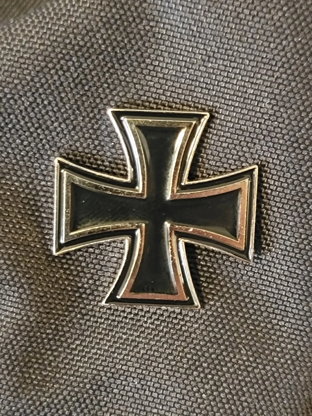 Black Maltese Cross Enamel Pin